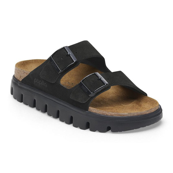 Birkenstock Arizona Chunky Suede Leather in Black & Basalt Gray Available in Narrow Widths