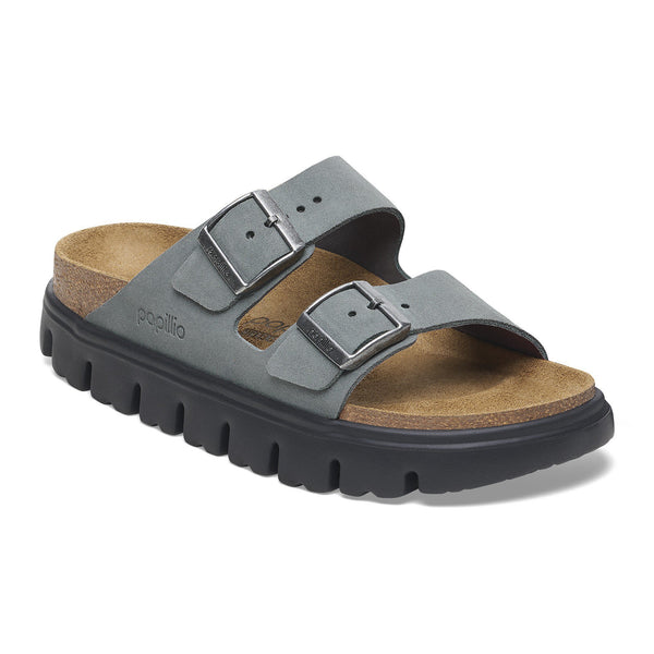 Birkenstock Arizona Chunky Suede Leather in Black & Basalt Gray Available in Narrow Widths
