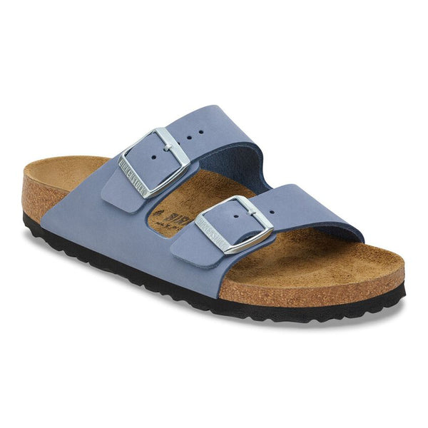 Birkenstock Arizona Nubuck Leather in Stone Blue & Antique White