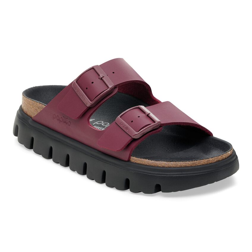 Birkenstock Arizona Chunky Birko-Flor Leather Sandal in Zinfandel