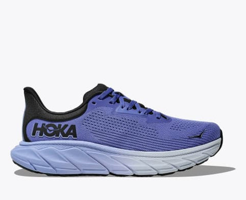 Hoka Women's Arahi 7 in Black/White & StellarBlue/Cosmos Available in Wide Widths