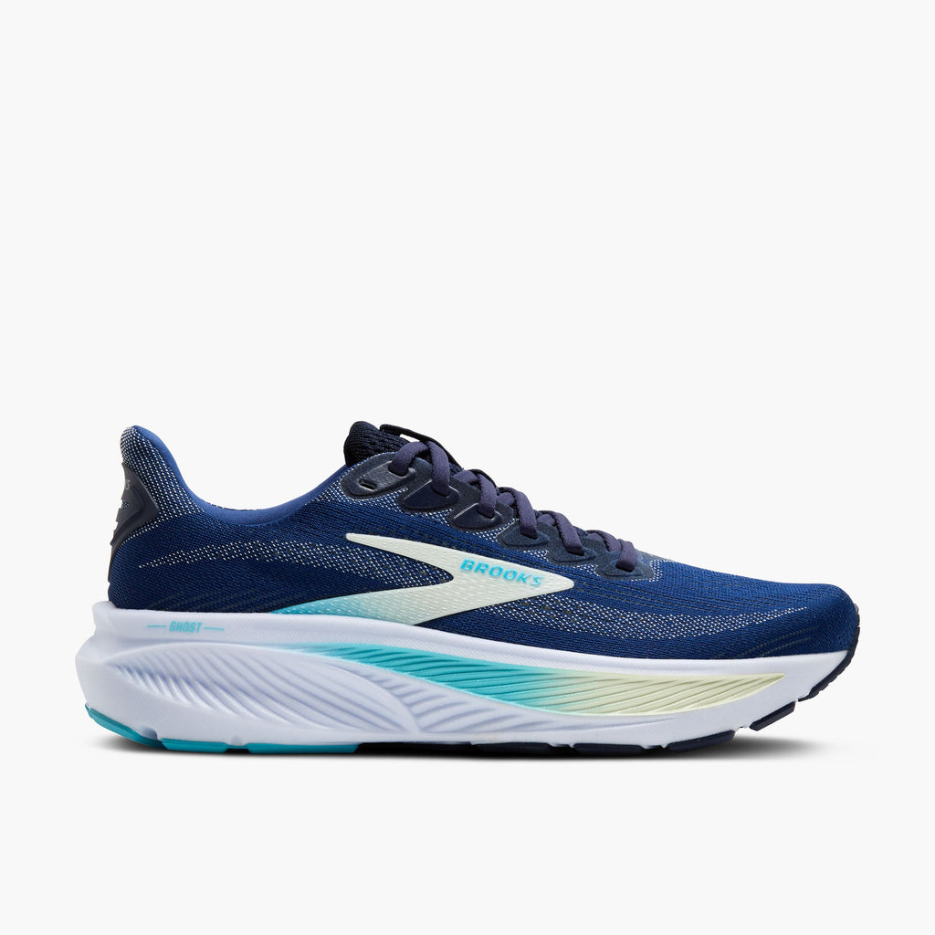 Brooks Ghost 17 Women's Running Shoe in Navy/Green/Turquoise, Oyster/Apricot/Pink & Grey/Clearwater/Purple Available in Wide Widths