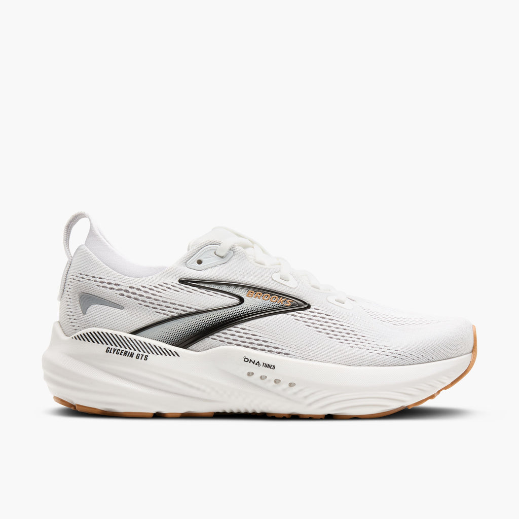Brooks Glycerin GTS 22 Women's Road Running Shoe in White/Grey/Black