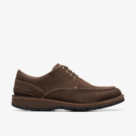 Clarks Gravelle Low Dark Brown Nubuck Leather Shoe