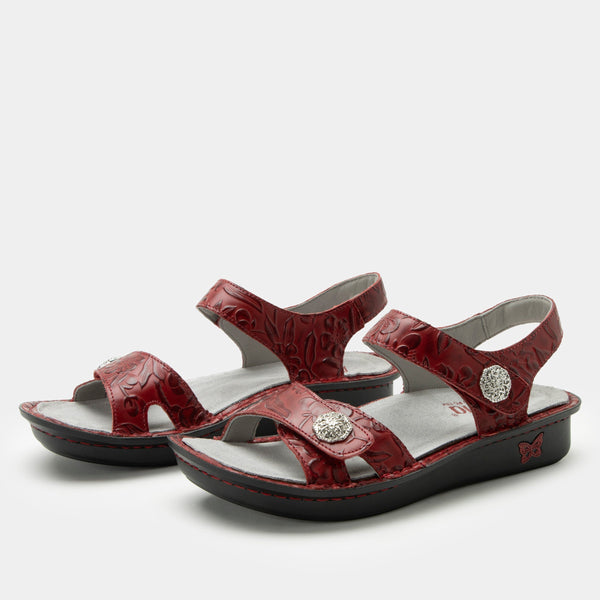 Alegria Vienna Sandal in Loretta Roja, Black Sapphire, & Good as Gold
