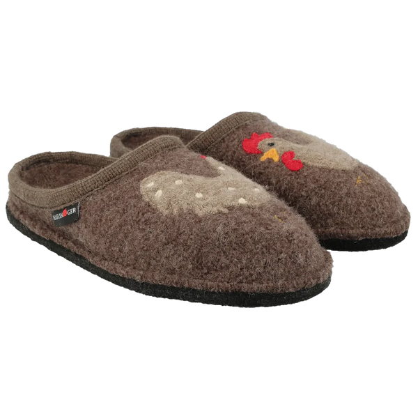 Haflinger Chicken Slipper in Brown – Gimres Shoes
