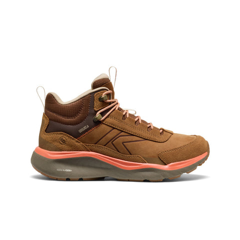 Keen Women's Leiki Waterproof Leather Hiking Boot in Chipmunk/Bison
