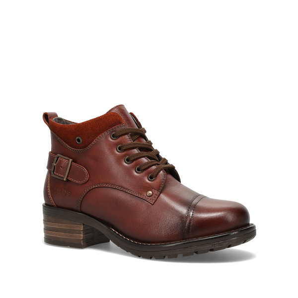 Taos Mini Crave Leather Boot in Cognac & Black