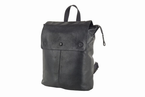 Keaan Aria Medium Leather Backpack in Cognac, Tan & Denim