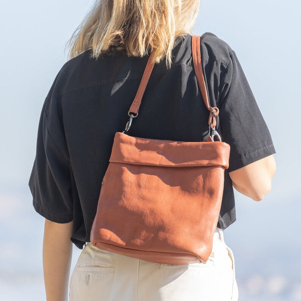 Keaan Bella Crossbody Bag in Cognac, Grey & Olive