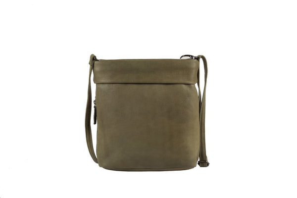 Keaan Bella Crossbody Bag in Cognac, Grey & Olive
