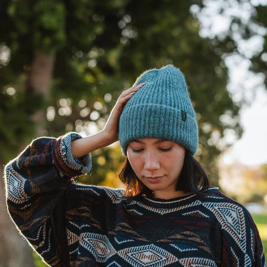 Pistil Luna Beanie in Banana, Black & Blue