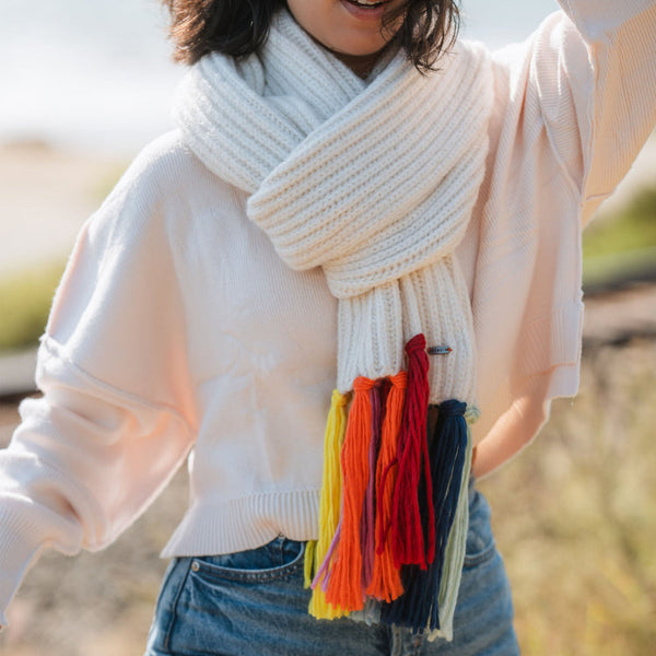 Pistil Isla Scarf in Ivory & Black