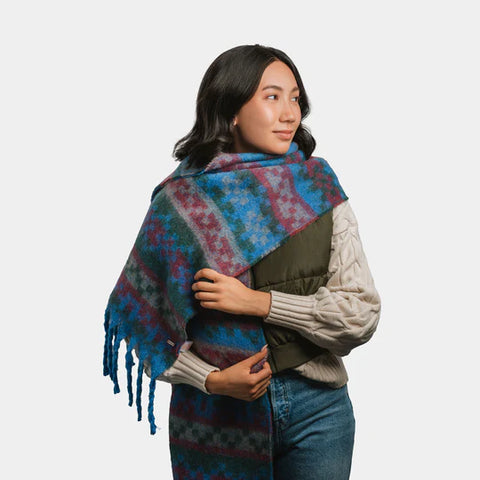 Pistil Fawn Scarf in Blue & Plum