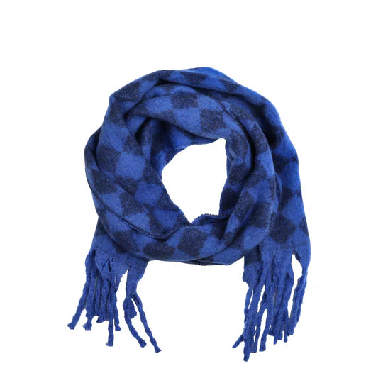 Pistil Polly Scarf in Black, Red & Blue