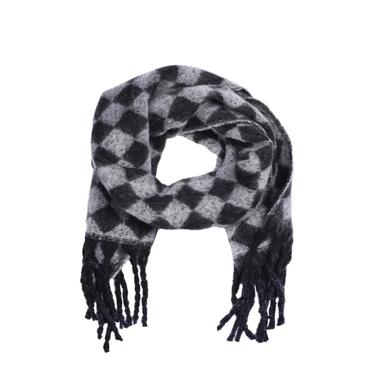 Pistil Polly Scarf in Black, Red & Blue