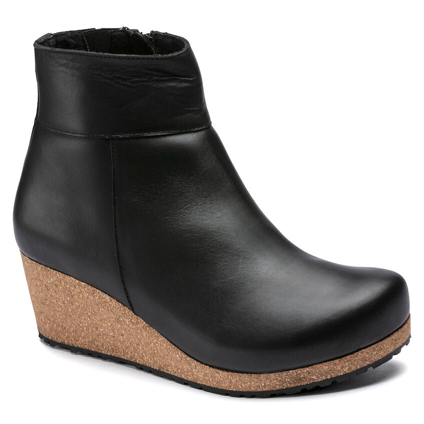 Birkenstock Ebba Boot in Black Leather & Brown Suede Available in Narrow Widths