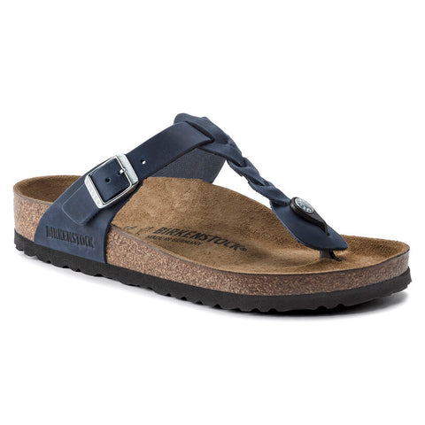 Birkenstock Gizeh Braid Oiled Leather in Navy, Olive Green, Dusty Blue & Cognac