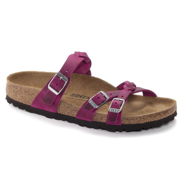 Birkenstock Franca in Fuchsia, Antique White, Navy, Olive Green & Zinfandel Oiled Leather Available in Narrow Widths