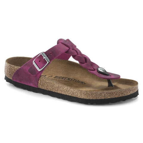 Birkenstock Gizeh Braided Oiled Leather in Fuchsia, Olive Green, Biscay Bay & Navy