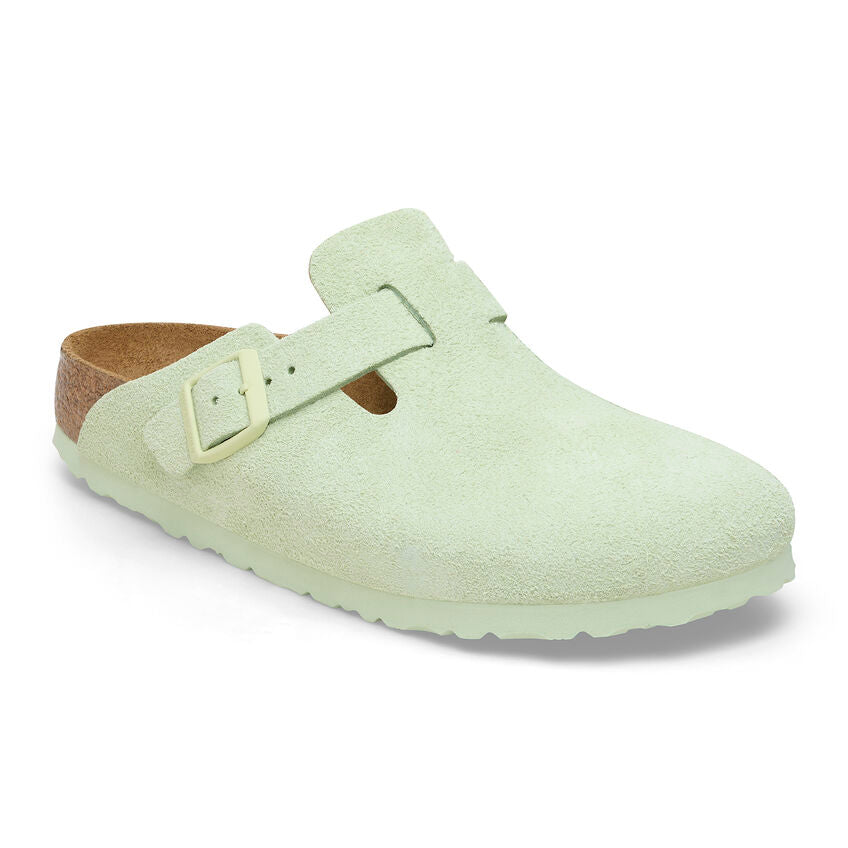 Birkenstock Boston Soft Foot Bed Suede Leather in Mink