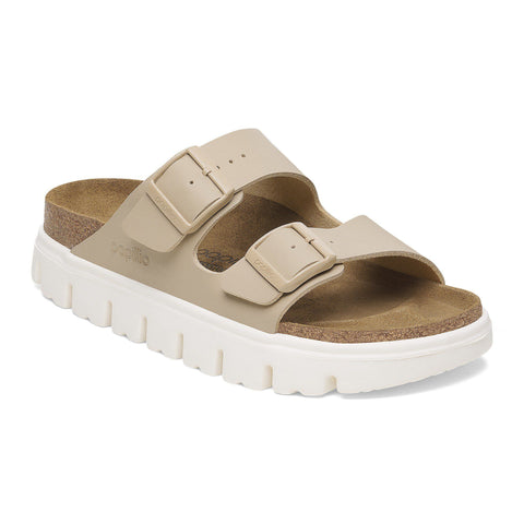 Birkenstock Arizona Chunky Birko Flor Leather in Sandcastle, Rose & Zinfandel Available in Narrow Widths