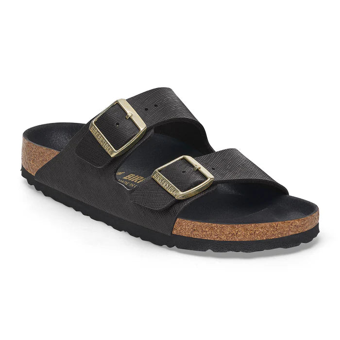 Birkenstock Arizona Birko-Flor in Black & Saffiano Black