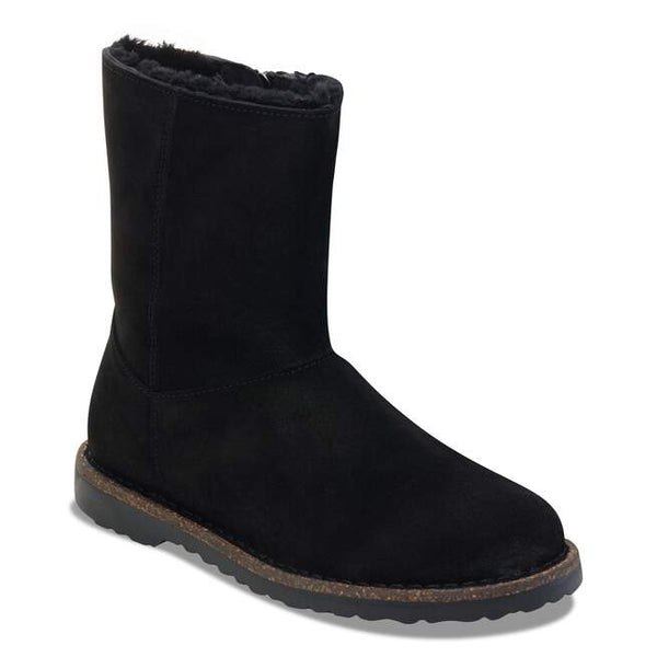 Birkenstock Uppsala Shearling Suede Leather Boot in Dark Tea & Black