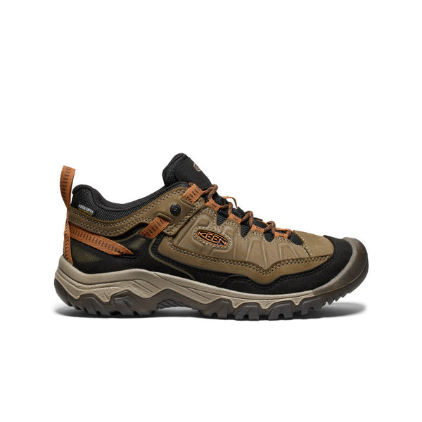 Keen Men's Targhee IV Waterproof Hiking Shoe in SeaTurtle/RoastedPecan & Bison/Black