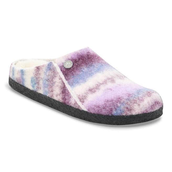 Birkenstock Zermatt Wool Felt Shoe/Slipper for Men & Women in Dyed Stripes Mauve, Herringbone & Anthracite