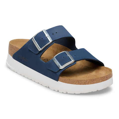 Birkenstock Arizona Flex Platform Nubuck Leather in Navy