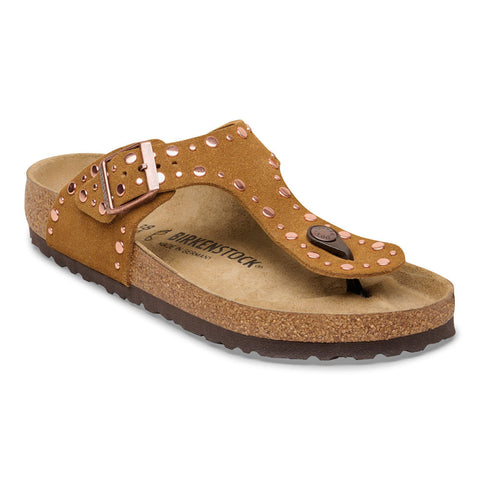 Birkenstock Gizeh Rivets Suede Leather Sandal in MInk