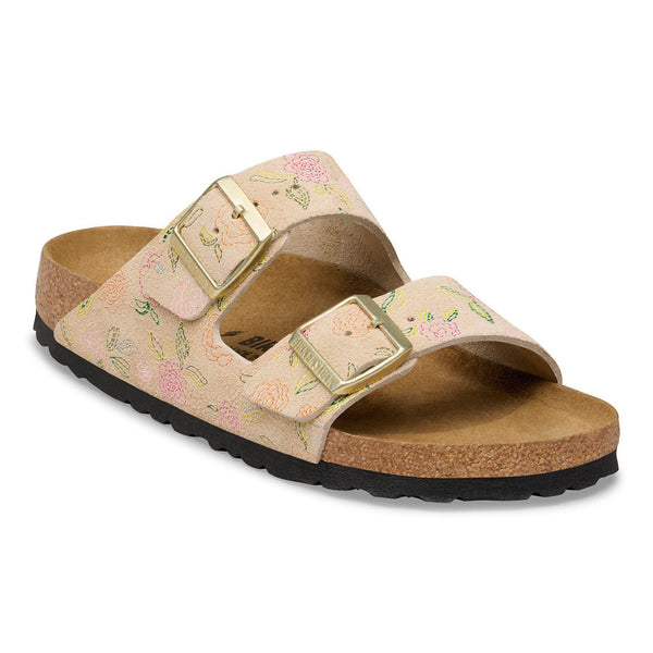 Birkenstock Arizona Suede Leather in Baby Blue & Sandcastle Flower Print