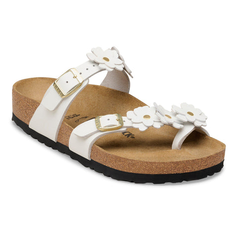 Birkenstock Mayari Flowers Leather Sandal in White