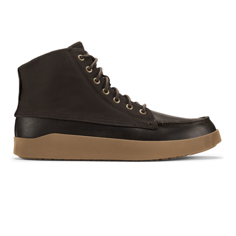 Olukai Men’s Molina Leather Boot in Dark Wood