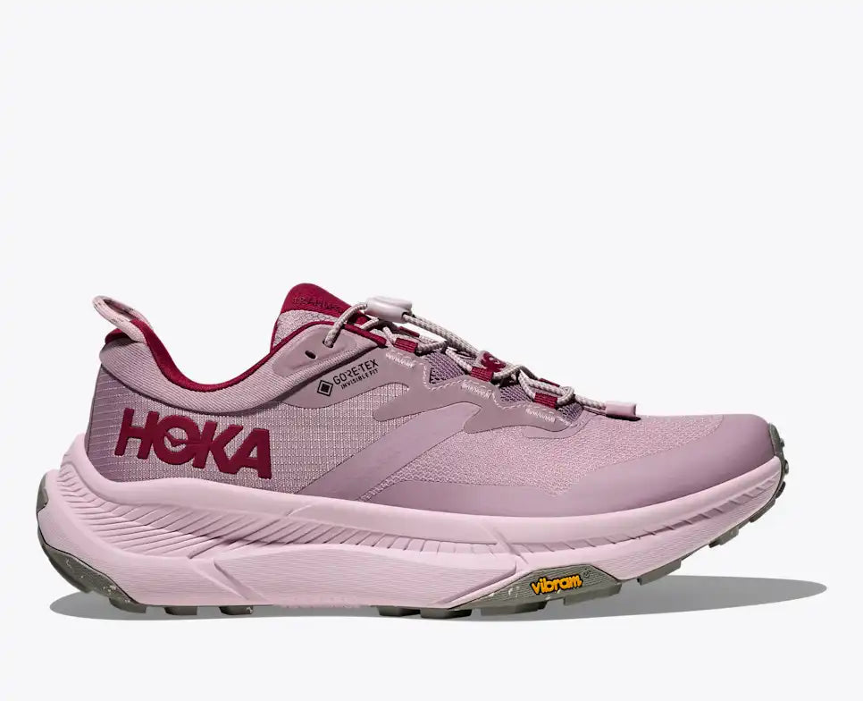 Hoka Women's Transport GTX in Dune/Eggnog, Lilac/LilacCream & AshGrey
