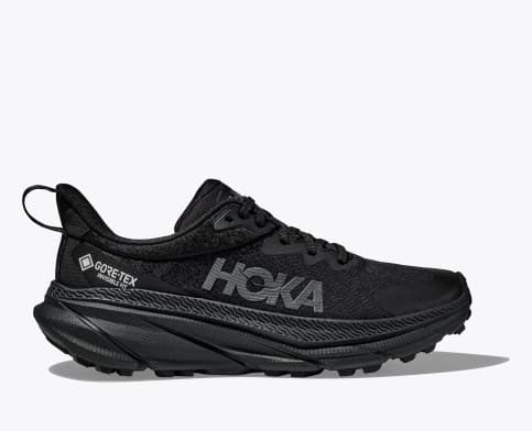 Hoka Women's Challenger 7 GTX Running Shoe in Grey/Cardamon & Black/Black