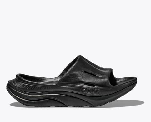 Hoka U ORA Recovery Slide 3 Sandal in Violet, Blue & Black
