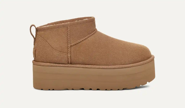 UGG Classic Ultra Mini Platform Boot in Sand & Chestnut