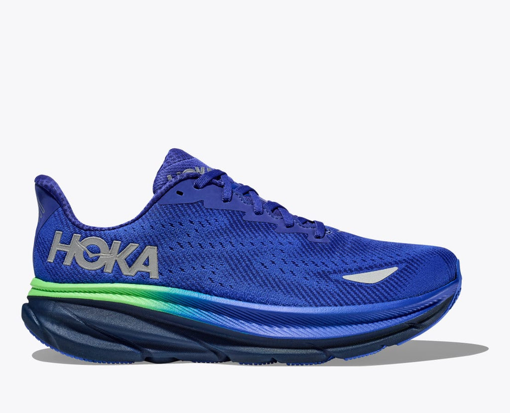 Hoka Men's & Women's Clifton 9 GTX Running Shoe in Black & Dazzling Blue