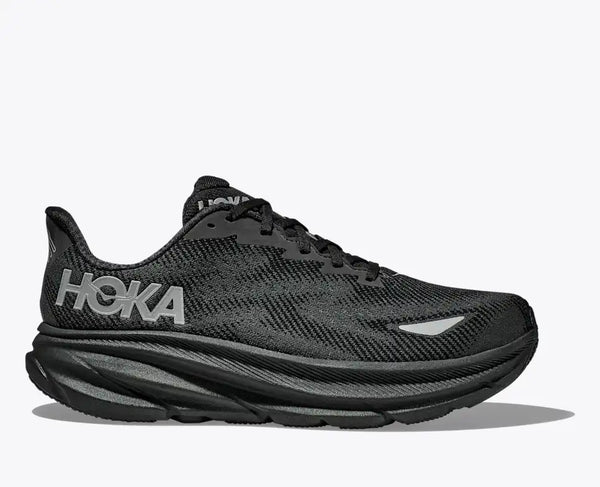 Hoka Women's Clifton 9 GTX in Black/Raindrop & Black/Black