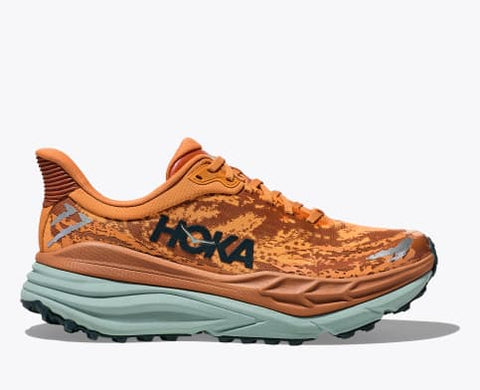 Hoka One One Men's & Women's  Stinson 7 Trail Running Shoe in Amber Have/Brown & Cosmic Sky/Meteor