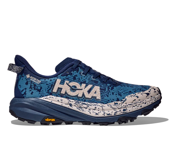 Hoka Women's Speedgoat 6 GTX in Black/OuterOrbit & MidnightBlue/AlpineBlue