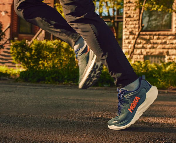 Hoka Men's & Women's Gaviota 6 Running Shoe in Black/White, Birch/YellowGold, LilacCream/FragrantLilac, & MidnightBlue/FadedNavy Available in Wide Widths