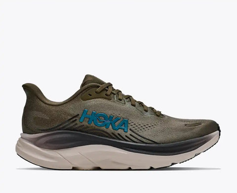 Hoka Men's Clifton 11 in AntiqueOlive/RiverRockGrey, Black/White & GalacticGrey/Stardust Available in Wide Widths