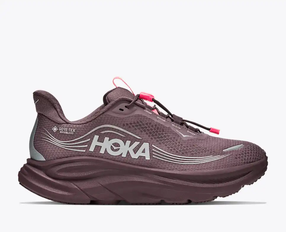 Hoka Women's Clifton 11 GTX in Black & SmokyQuartz/DeepMauve