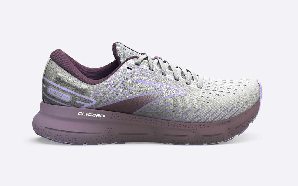 Brooks Glycerin 20 Women's Road-running Shoe in White/Orchid/Lav, Black/Red/Opal, Blue/Peach & Peacock/Lilac Available in Wide Widths