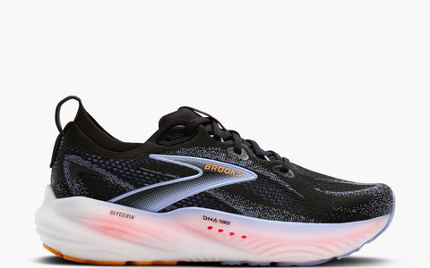 Brooks Glycerin 22 Women's Road Running Shoe in Black/BlueHeron/Orange, Black/ Black/Grey/White, White/Grey/Black & White/LimpetShell/Amparo