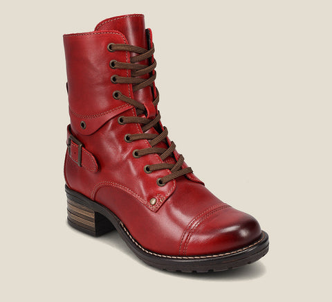 Taos Crave Leather Boot Available in Wide Widths in Black, Brown & Red