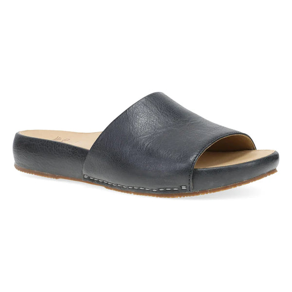 Dansko Twyla Leather Sandal in Pewter Metallic & Black